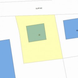 22 Cliff Rd, Newton, MA 02464 plot plan