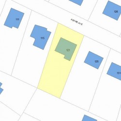 121 Adams Ave, Newton, MA 02465 plot plan