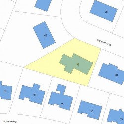 36 Anthony Cir, Newton, MA 02460 plot plan