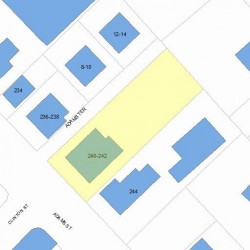 242 Adams St, Newton, MA 02460 plot plan