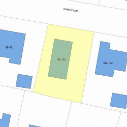 98 Warwick Rd, Newton, MA 02465 plot plan