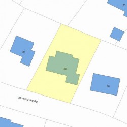 88 Devonshire Rd, Newton, MA 02468 plot plan