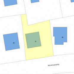 38 Roundwood Rd, Newton, MA 02464 plot plan