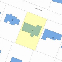 33 Gordon Rd, Newton, MA 02468 plot plan