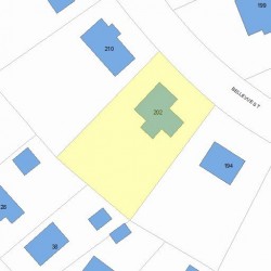 202 Bellevue St, Newton, MA 02458 plot plan