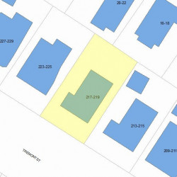 219 Tremont St, Newton, MA 02458 plot plan