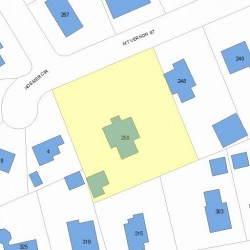 258 Mount Vernon St, Newton, MA 02465 plot plan