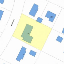 14 Agawam Rd, Newton, MA 02468 plot plan