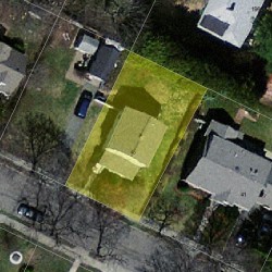 45 Grant St, Newton, MA 02465 aerial view