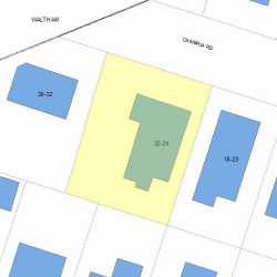 22 Cambria Rd, Newton, MA 02465 plot plan