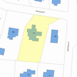 173 Highland St, Newton, MA 02465 plot plan