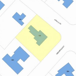 108 Arnold Rd, Newton, MA 02459 plot plan