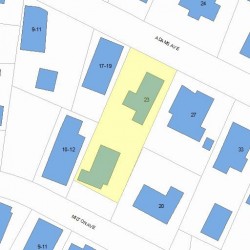 23 Adams Ave, Newton, MA 02465 plot plan