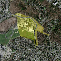 140 Brandeis Rd, Newton, MA 02459 aerial view