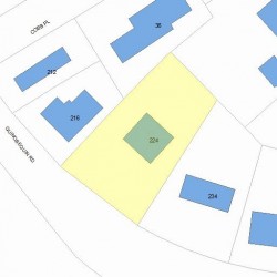 224 Quinobequin Rd, Newton, MA 02468 plot plan