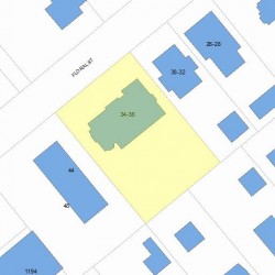 34 Floral St, Newton, MA 02461 plot plan