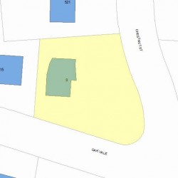 9 Oakvale Rd, Newton, MA 02468 plot plan