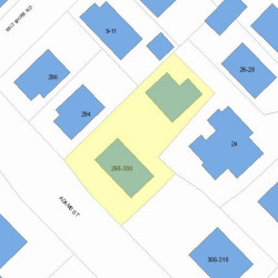 298 Adams St, Newton, MA 02458 plot plan