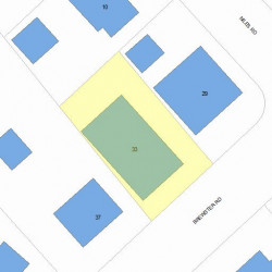 33 Brewster Rd, Newton, MA 02461 plot plan