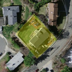 306 Country Club Rd, Newton, MA 02459 aerial view