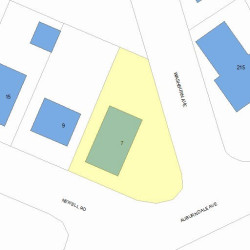 7 Newell Rd, Newton, MA 02466 plot plan