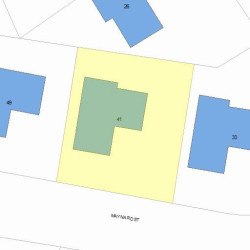 41 Maynard St, Newton, MA 02465 plot plan