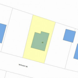 43 Warwick Rd, Newton, MA 02465 plot plan