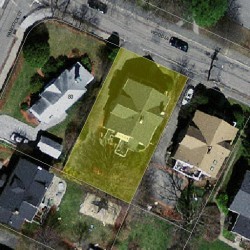 71 Woodland Rd, Newton, MA 02466 aerial view