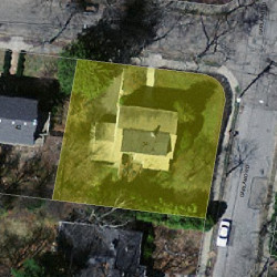 34 Brentwood Ave, Newton, MA 02459 aerial view