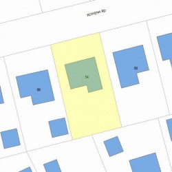 54 Rowena Rd, Newton, MA 02459 plot plan