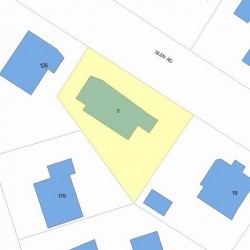 9 Glen Rd, Newton, MA 02459 plot plan