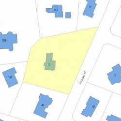 33 Oak Hill St, Newton, MA 02459 plot plan