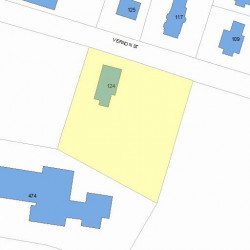 124 Vernon St, Newton, MA 02458 plot plan