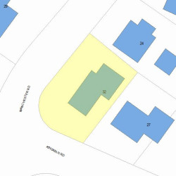 32 Manchester Rd, Newton, MA 02461 plot plan