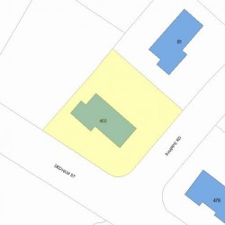 460 Dedham St, Newton, MA 02459 plot plan