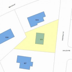 619 Chestnut St, Newton, MA 02468 plot plan