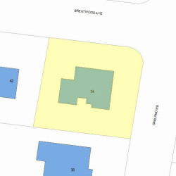 34 Brentwood Ave, Newton, MA 02459 plot plan
