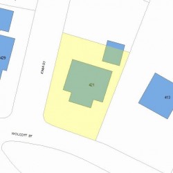 421 Wolcott St, Newton, MA 02466 plot plan