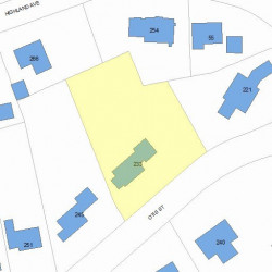 233 Otis St, Newton, MA 02465 plot plan