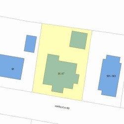 95 Warwick Rd, Newton, MA 02465 plot plan