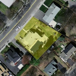 124 Lexington St, Newton, MA 02466 aerial view
