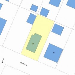 35 Newell Rd, Newton, MA 02466 plot plan