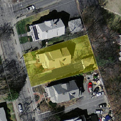 44 Harvard St, Newton, MA 02460 aerial view