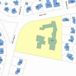 206 Waltham St, Newton, MA 02465 plot plan