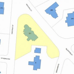 201 Highland St, Newton, MA 02465 plot plan