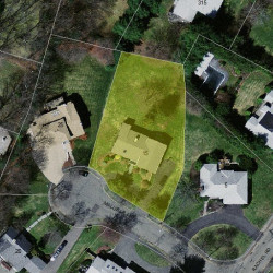 15 Malubar Ln, Newton, MA 02459 aerial view
