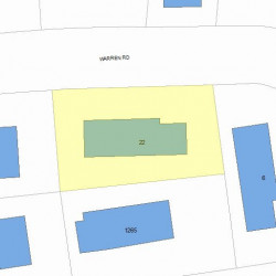 22 Warren Rd, Newton, MA 02468 plot plan