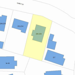 206 Cabot St, Newton, MA 02460 plot plan