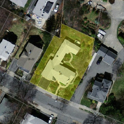 26 Whitlowe Rd, Newton, MA 02465 aerial view