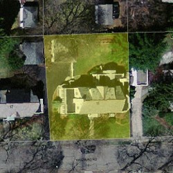 11 Vineyard Rd, Newton, MA 02459 aerial view
